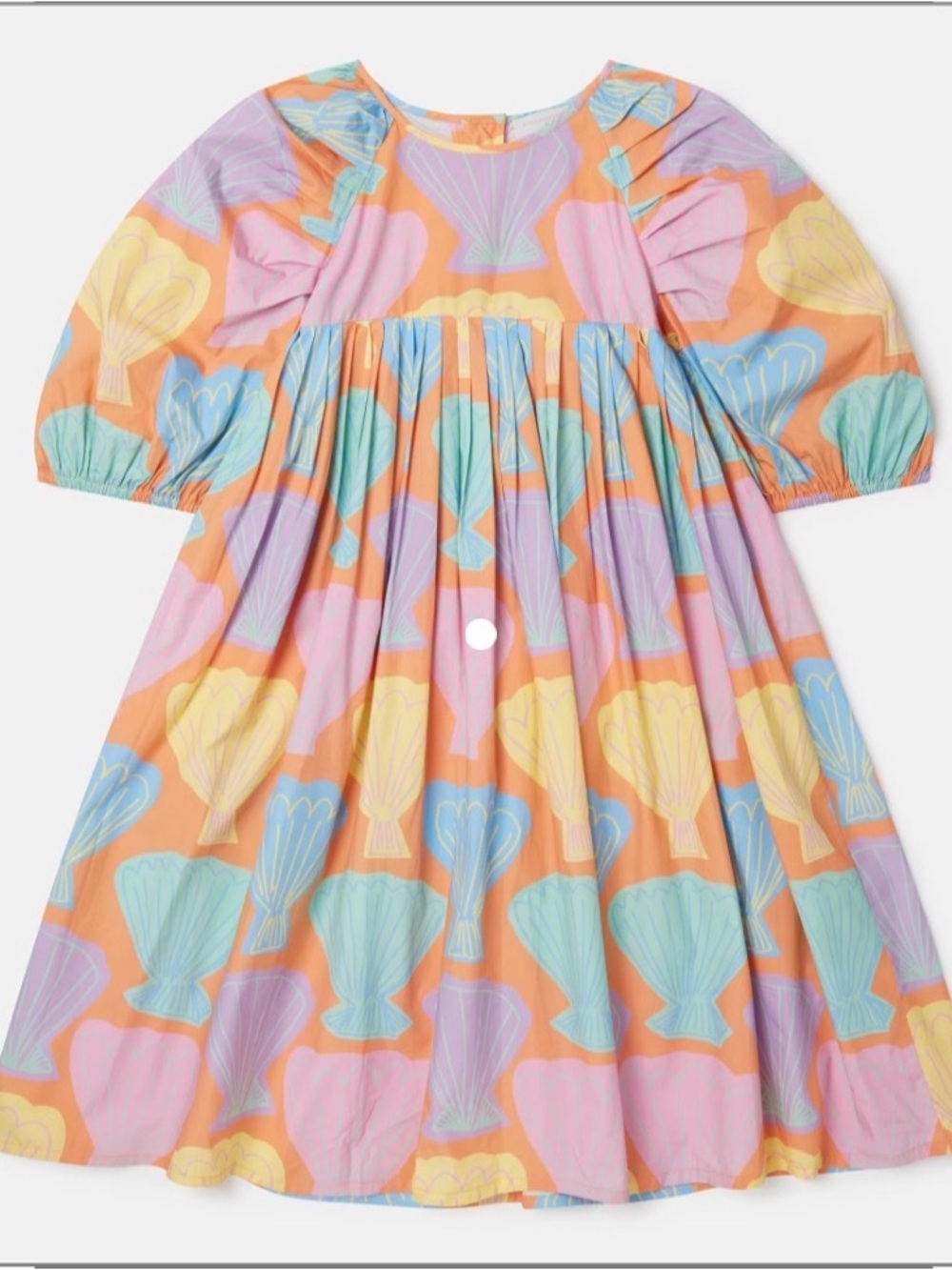 STELLA MCCARTNEY
Kids' Seashell Print Puff Sleeve Dress In Multicolour Sz 12